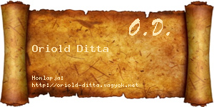 Oriold Ditta névjegykártya